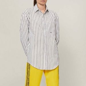 Off-White c/o Virgil Abloh black and white striped poplin shirt